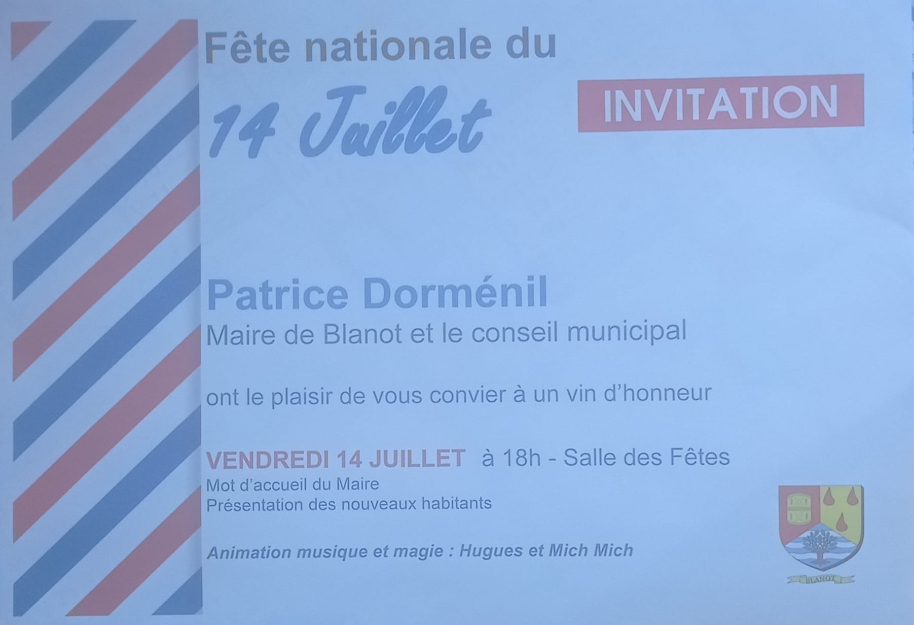 Invitation 14 juillet