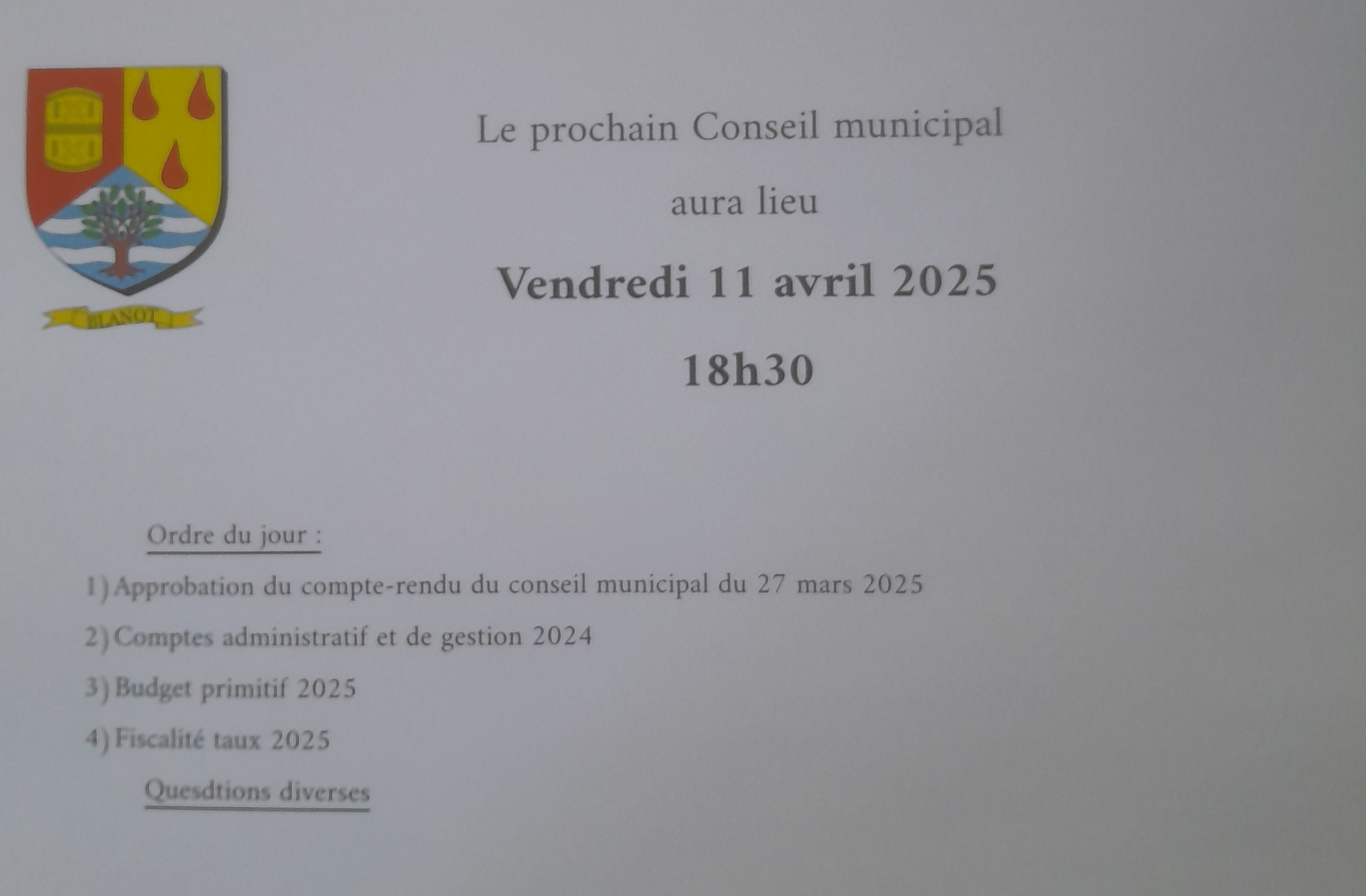 CONSEIL MUNICIPAL